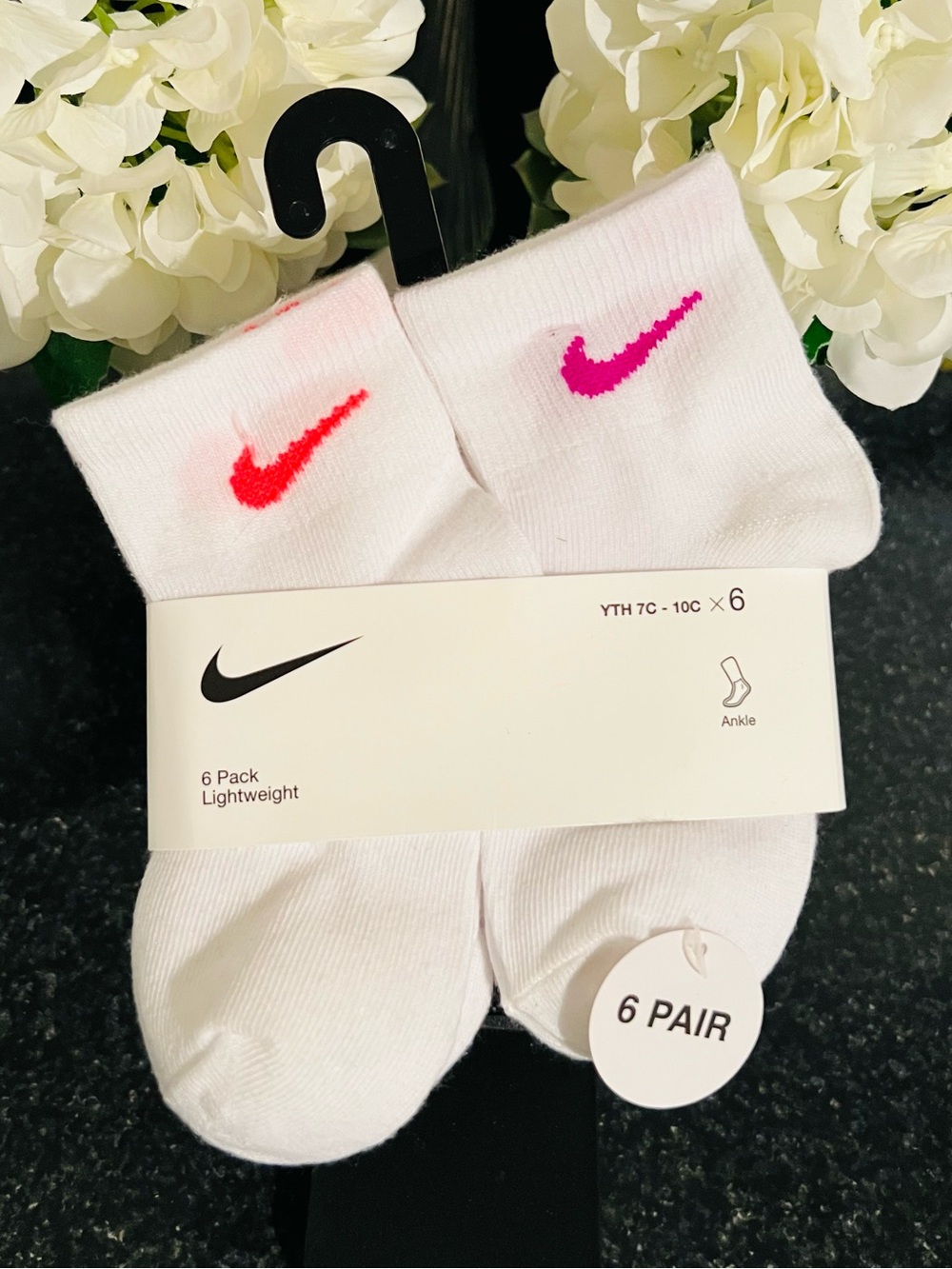 Nike  Kids 6-Pack  Socks Multicolor Swoosh SZ-4-5